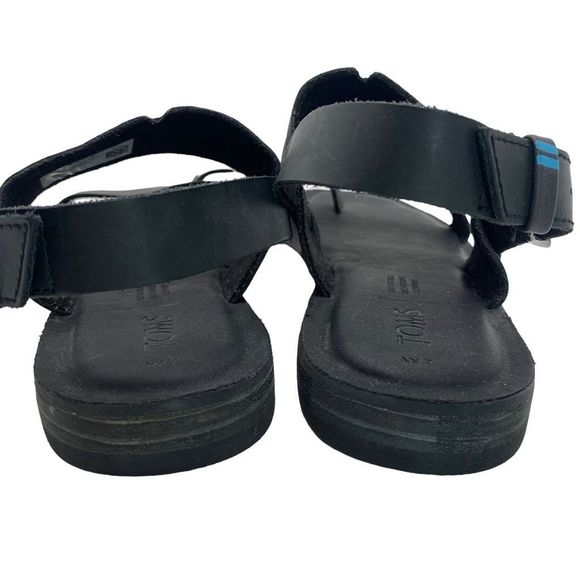 TOMS Freya Black Vegan Leather Sandals Size 7 - Picture 4 of 11